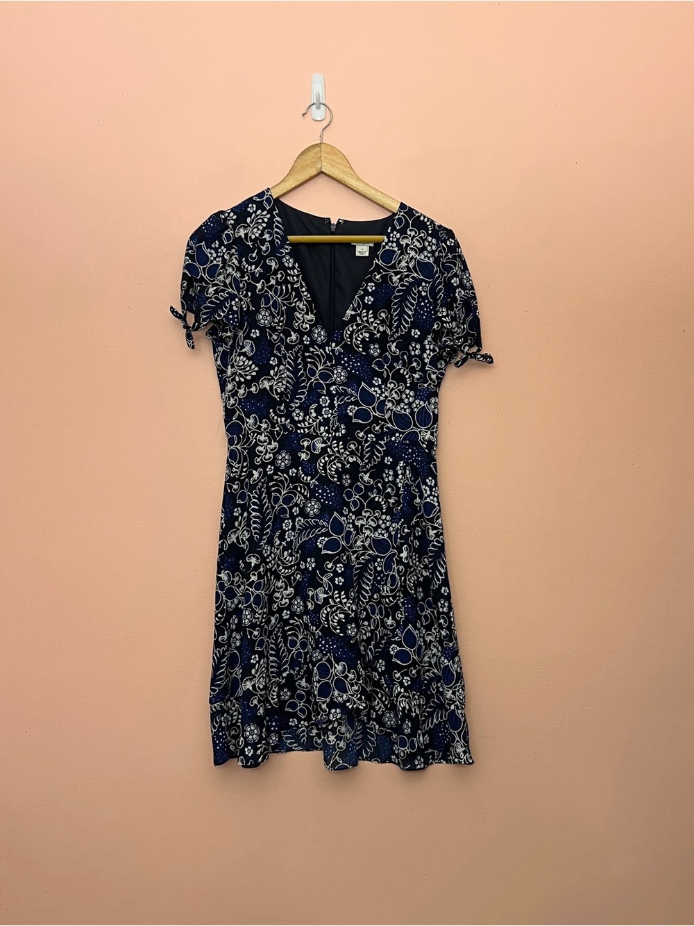J. Crew Navy Floral Knee-Length Dress Size 4